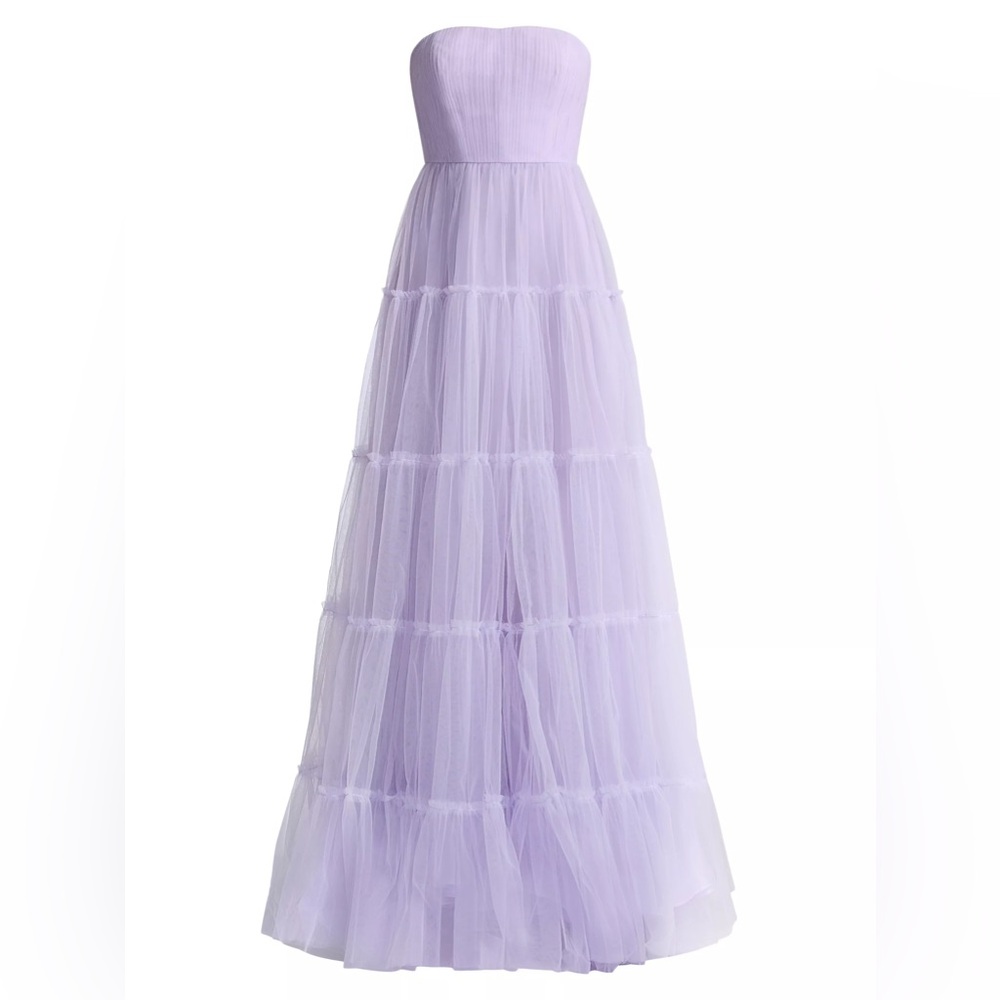 Zac Posen Strapless Tulle Gown in Lavender, Size 10